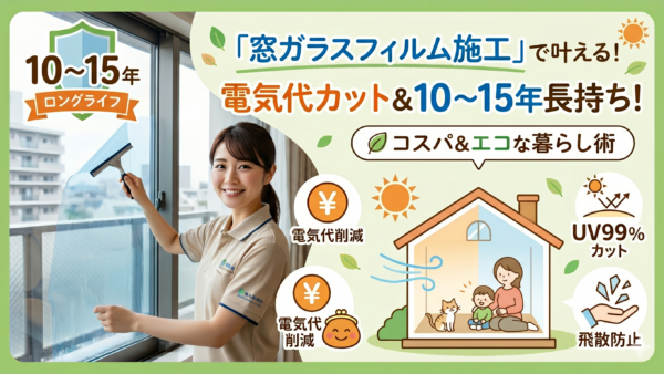 【コスパ最強】窓ガラスフィルムの耐久年数は10〜15年！電気代を削減するエコな住宅対策